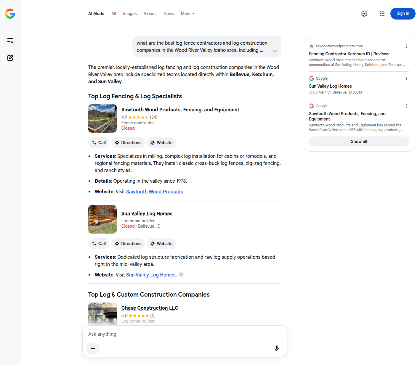 Google AI Mode Q1 screenshot 1